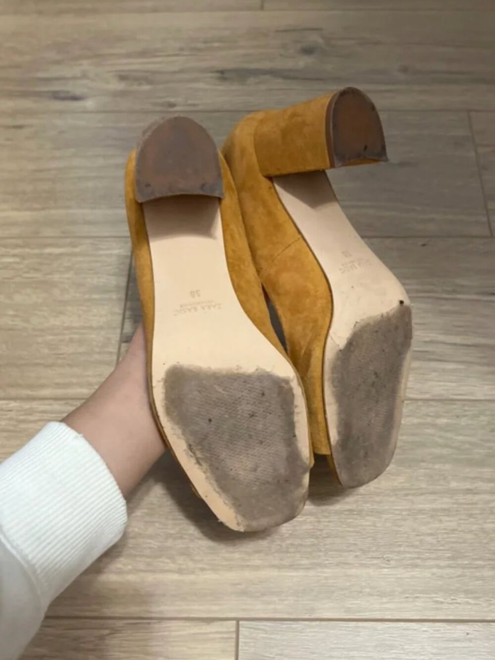 Zara Stacked Open Toe Heeled Shoes EUR 38 - Picture 7 of 8